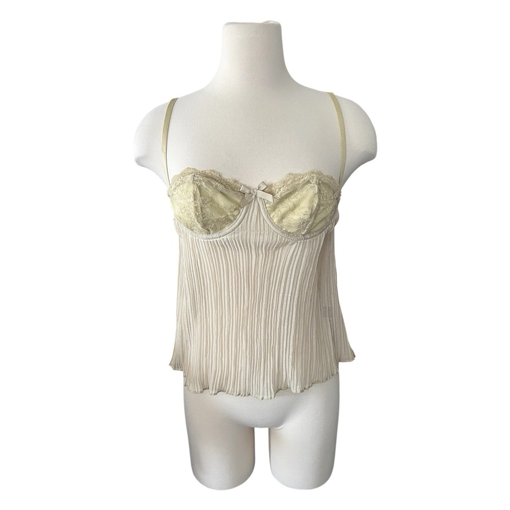 SHEIN Women's S Lace Bustier Cami Top Pleated Coquette Romantic Fairy
